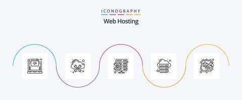 Web Hosting Line 5 Icon Pack Including firewall. server. admin. internet. database vector