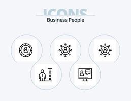 Business People Line Icon Pack 5 Icon Design. chart. analytics. planning. presentation. lecture vector