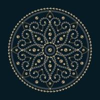 Luxury mandala with golden, silver chains and beads. Decorative creative mandala for print vector