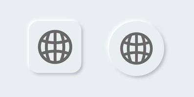 Globe line icon in neomorphic design style. Web signs vector illustration