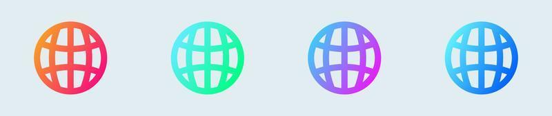 Globe line icon in gradient colors. Web signs vector illustration