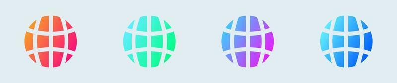 Globe solid icon in gradient colors. Web signs vector illustration