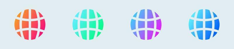 Globe solid icon in gradient colors. Web signs vector illustration