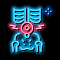 back lumbar arthritis neon glow icon illustration vector