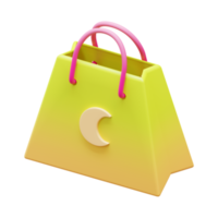 ramadan shopping bag isométrico 3d render elemento png