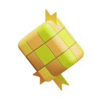 ramadan ketupat elemento de representación isométrica 3d png