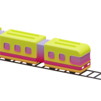 Ramadan Mudik Train Isometric 3D Render Element png