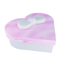 rosa cuore sagomato scatola con nastro png