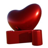 coeur rouge avec ruban png