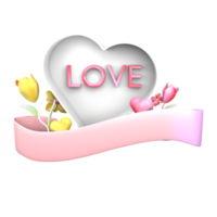 valentine card with hearts and ribbon png