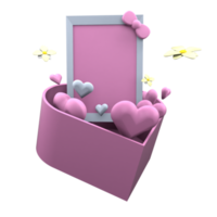 caja en forma de corazón con cajas png