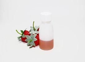 plain syrup cough medicine with white background, Close up photo of cough white bottles