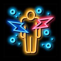 strikes on human immunity neon glow icon illustration vector