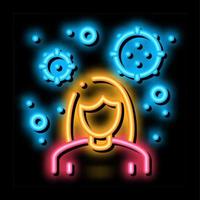 female virus carrier neon glow icon illustration vector