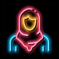 malaysian woman neon glow icon illustration vector