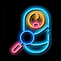 study examining newborn baby neon glow icon illustration vector