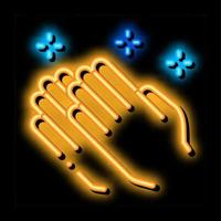 praying hands neon glow icon illustration vector