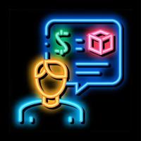 pawnshop representative employee neon glow icon illustration vector