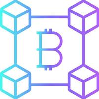 Blockchain Fintech startup icon with blue gradient outline style vector