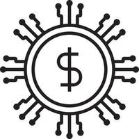 Fintech Fintech startup icon with black outline style vector