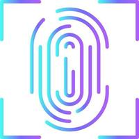 FINGERPRINT Fintech startup icons with blue gradient outline style vector