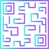 QR CODE Fintech startup icons with blue gradient outline style vector