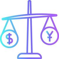 Balance Scale Fintech startup icon with blue gradient outline style vector