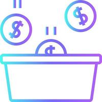 Crowd Funding Fintech startup icons with blue gradient outline style vector