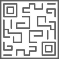 icono de inicio fintech de código qr con estilo de contorno negro vector