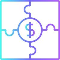 Financial Strategy Fintech startup icons with blue gradient outline style vector