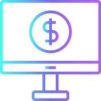 Net Banking Fintech startup icons with blue gradient outline style vector