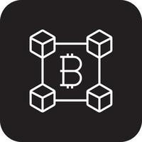 Blockchain Fintech startup icon with black filled line style vector