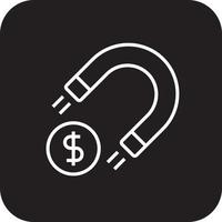 Attract Money Fintech startup icon with black filled line style vector