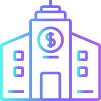 Bank Fintech startup icon with with blue gradient outline style vector