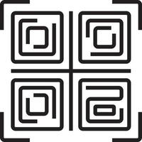 QR Code Fintech startup icon with black outline style vector