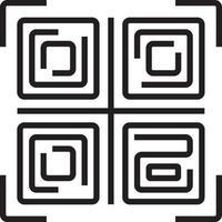 icono de inicio fintech de código qr con estilo de contorno negro vector