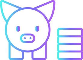 Piggy Bank Fintech startup icons with blue gradient outline style vector