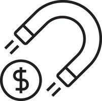 Attract Money Fintech startup icon with black outline style vector