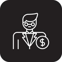 Investor Fintech startup icons with black filled line style vector