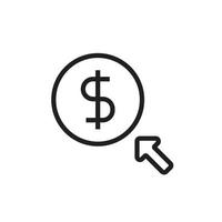 Pay Per Click Fintech startup icon with black outline style vector