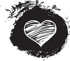 Heart grunge. Valentines Day. Hand drawn illustration. vector