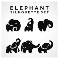 Elephant Logo set. Vector elephant silhouette
