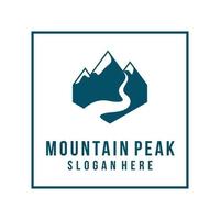 Mountains with river logo vector template