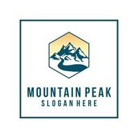 Mountains with river logo vector template