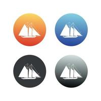 Set of boat and vessel stock vector illustration