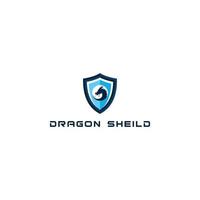 Dragon sheild logo design vector