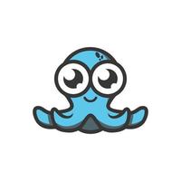 cute octopus cartoon character vector