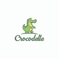 Cute crocodile with white background vector