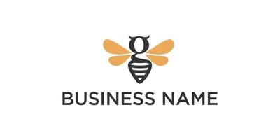 logo bee design vector modern graphic