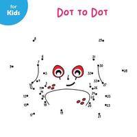 Funny Cartoon Red Crab Coloring Book For Kids. Color By Number, Connect Lines, Dot To Dot. Perfect For Developing Fine Motor Skills And Creativity. Education Of Children. Nautical Series Of Mini-games vector